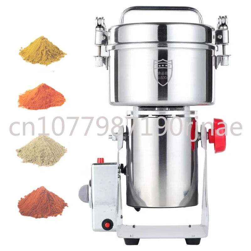 Electric Stainless Steel Grain Mill Grinder Commercial Spice Grinder Pulverizer Dry Grinder Grinding Machine