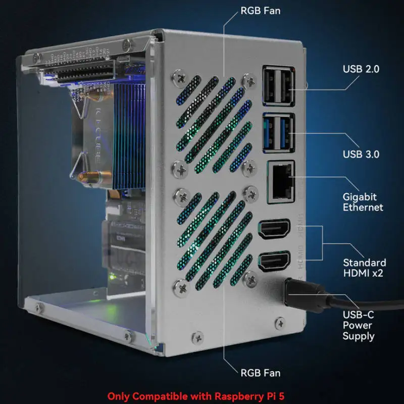 Pironman 5 NVMe M.2 SSD PCIe Mini PC Case for Raspberry Pi 5 (EN/DE/JP Online Documents）