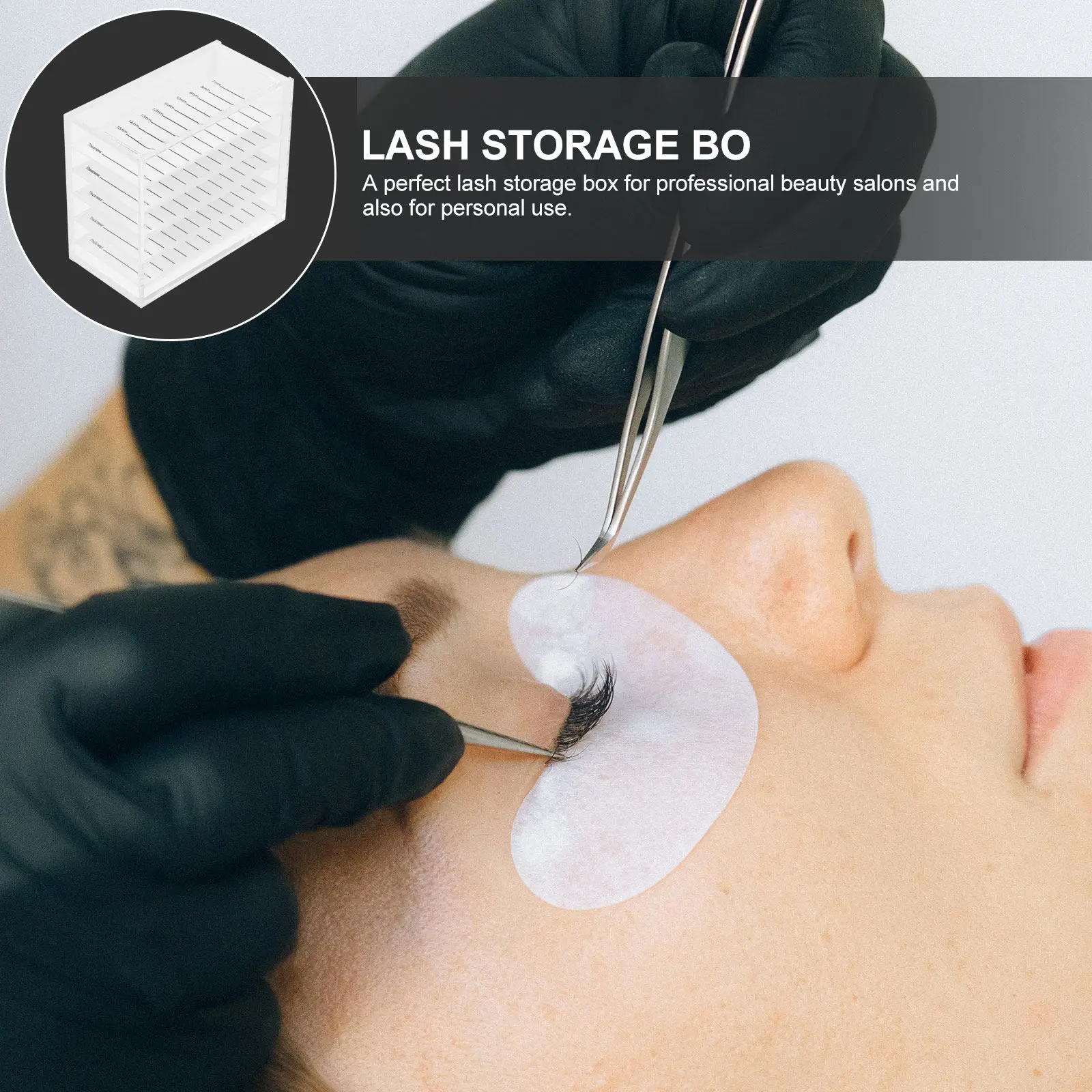 クリアラッシュパッケージボックス取り外し可能なラッシュ収納ケースつけまつげオーガナイザー人工まつげホルダー個人用プロ用