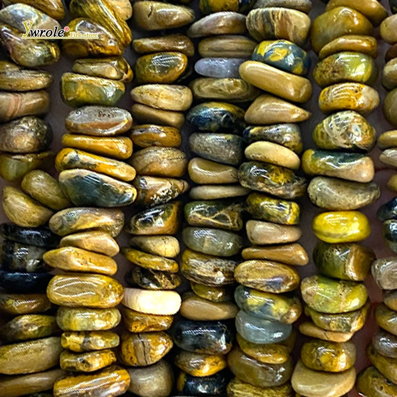 

Natural Stone Gem Yellow Pietersite Jasper 9-10mm Raw Loose Spacer Beads for Jewelry Making Diy Bracelet Charms Accessories