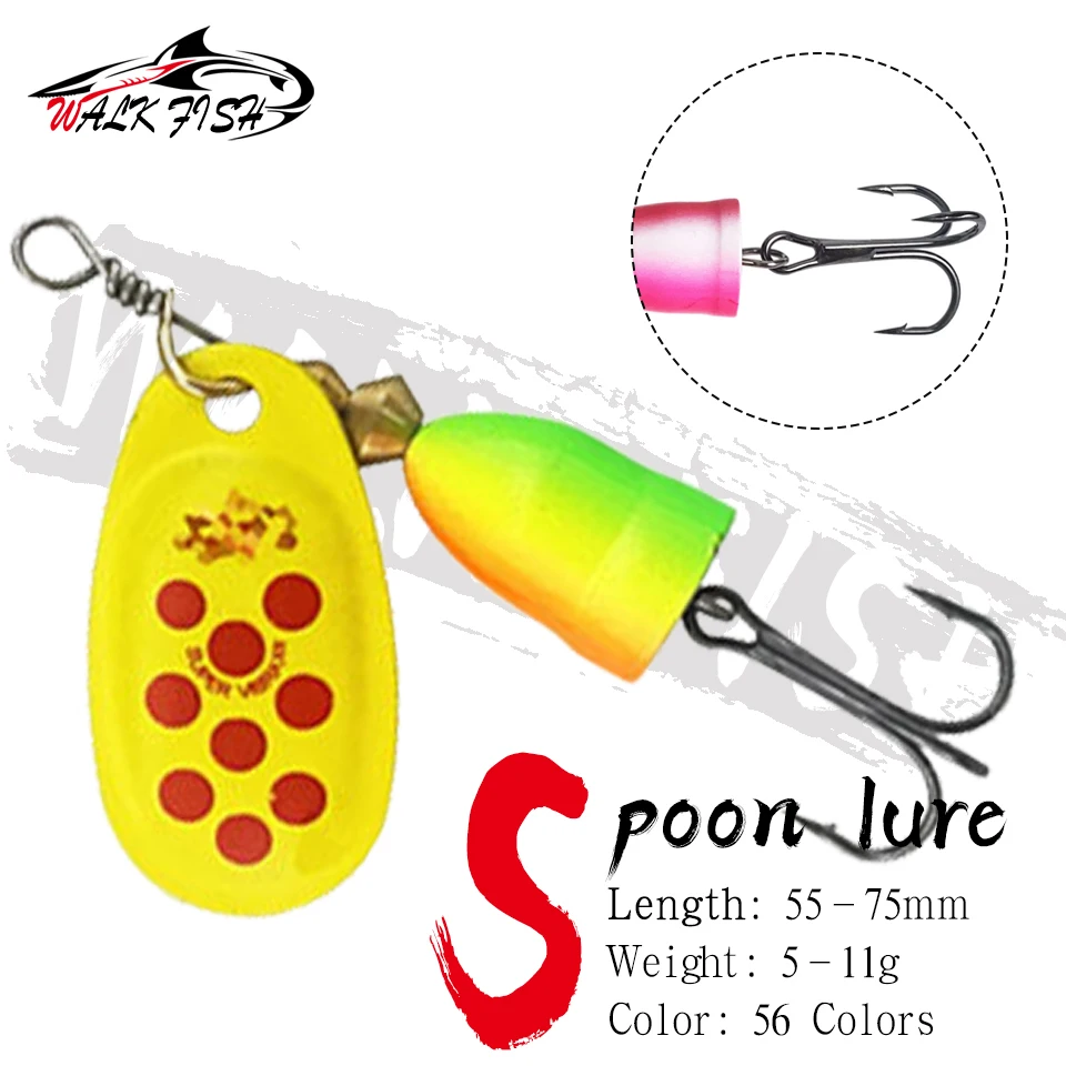 WALK FISH New Metal Fishing Lure 1#-5# 5g 6g 8g 9g 11g Spinner Bait High Quality Hard Baits Treble Hook Fishing Tackle For Pike