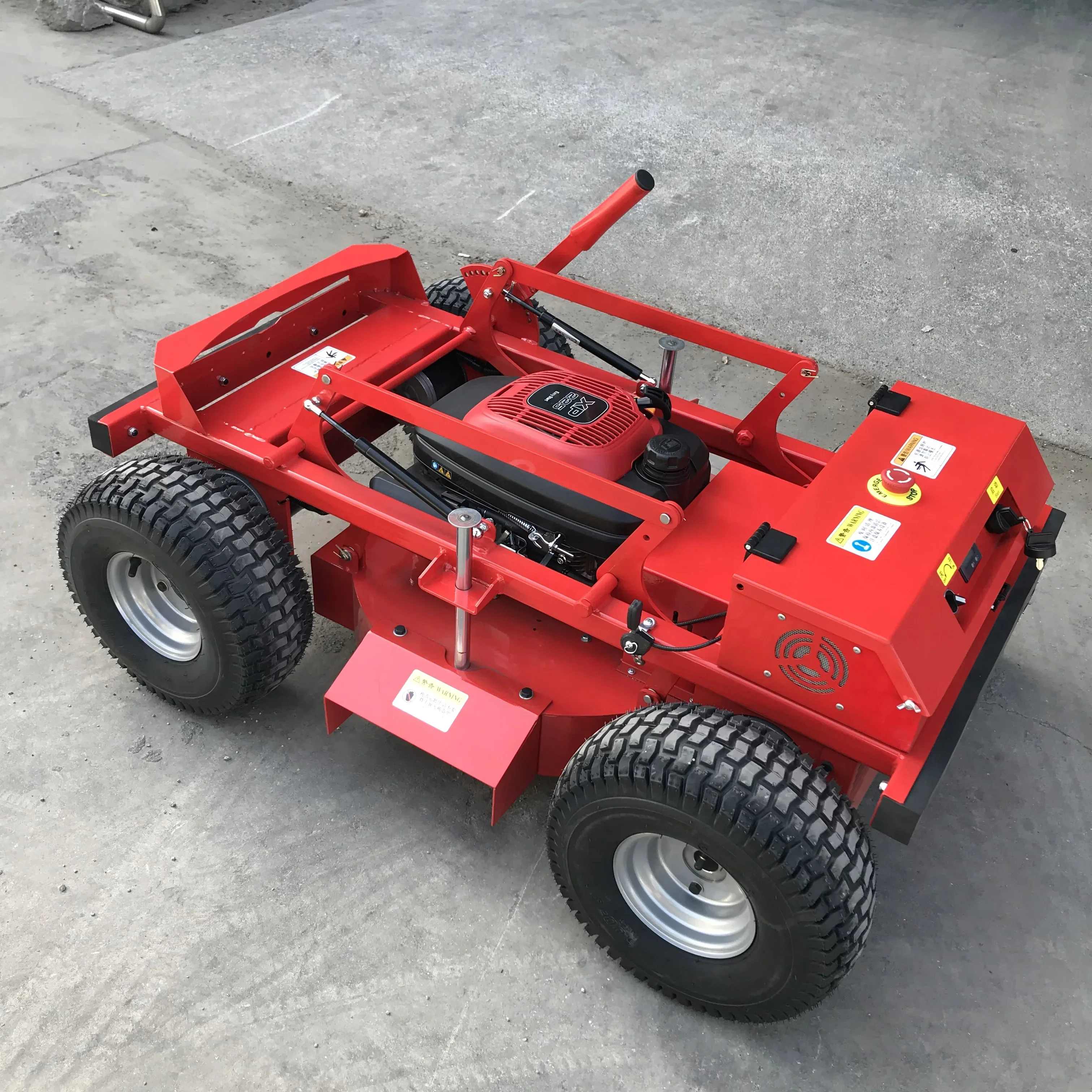 Tondeuse à gazon électrique télécommandée à 4 roues, Machine de découpe de mauvaises herbes robotique 4WD