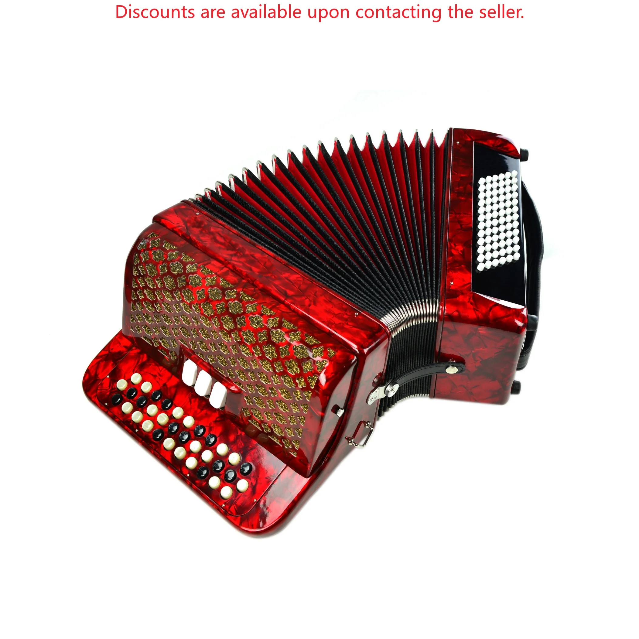 

OEM Professional Diatonic Button Accordion Instrument 34 Buttons 72 Bass 3 Registers Wood JB3472