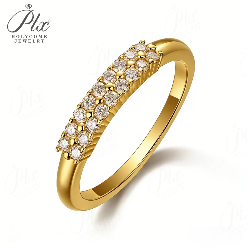 1.5mm Moissanite Ring Round Brilliant Cut Wedding Ring D Color VVS1 S925 High-End Ladies' Jewelry Gift for Anniversary