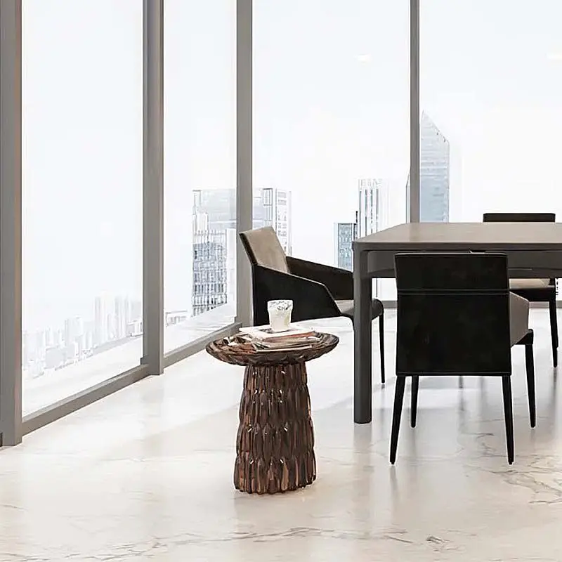 Designer transparent resin sofa mushroom fruit plate edge sofa living room bedroom hall villa leisure small coffee table