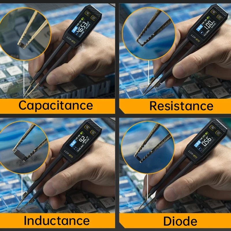 Imagem -06 - Fnirsi-mini Pinça Inteligente Lcr Smd Esr Tester Resistência Capacitância Indutância Continuidade Teste Diodo Ferramentas de Medição Lcr-st1