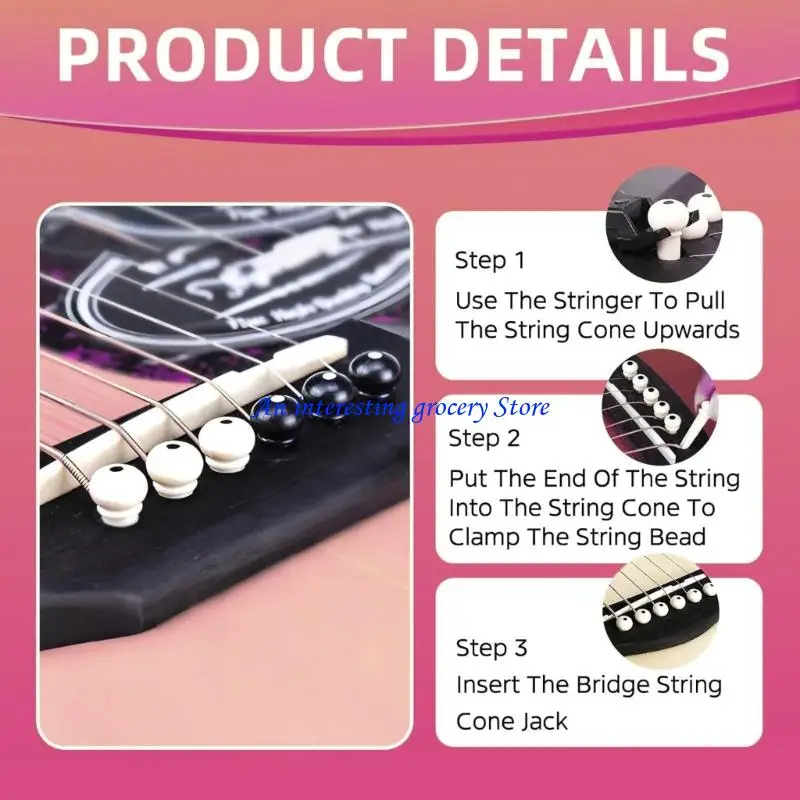 652D Upgraded Ukulele String Pins Enhances Grip For Stable Tuning And Crisp Sound