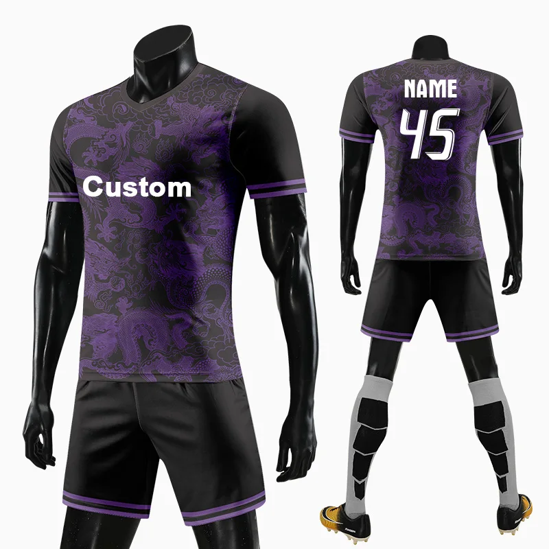 Custom Cheap Breathable Soccer Jersey Sets Mens Youth Full Sublimation Print Football Uniform Quick Dry Soccer Uniform WO-X867