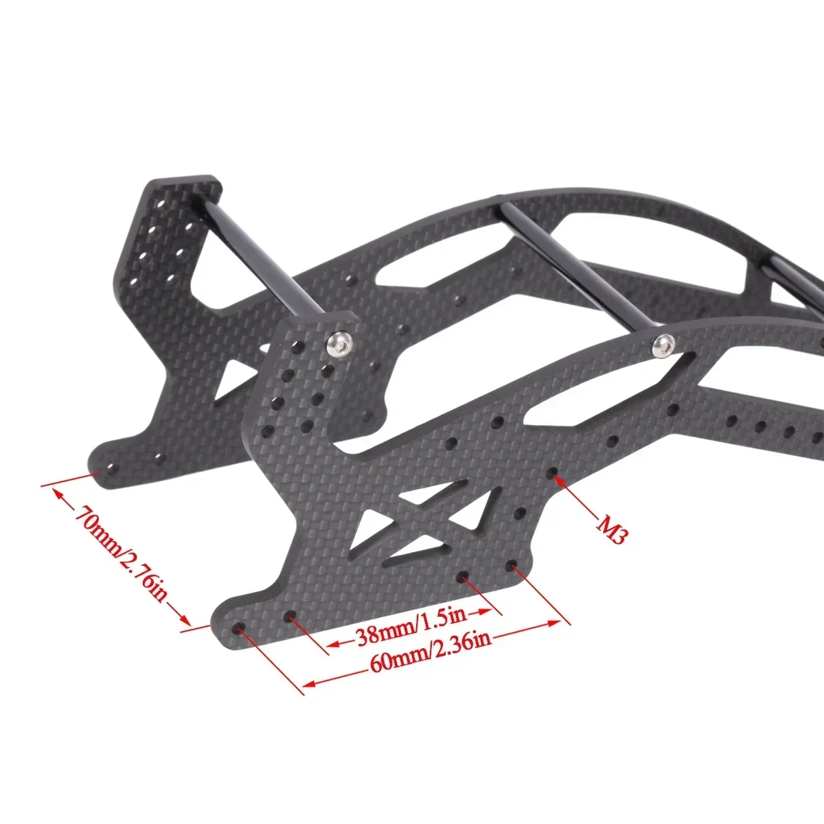 Zestaw podwozia z włókna węglowego z aluminiowymi rurkami do 1/10 RC Rigs Capra F9 Offset Portal Axle 1.9S 2.2 MOA Sporty Comp Builds DIY