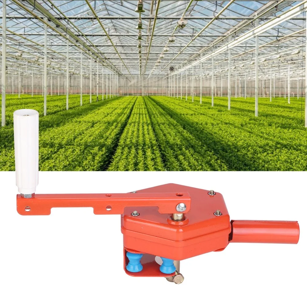 Self Locking Manual Film Coiler Device Adjustable Handle Top Mount Greenhouse Film Roll Up Sidewall Mount Steel Construction
