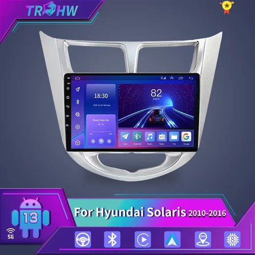 Imagen 1 del producto Pantalla táctil de Radio de 9 pulgadas y 2din para Hyundai Solaris Accent, estéreo para coche, Carplay, Android, Auto, Multimedia inalámbrico con marco