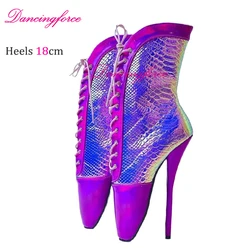 Dancingforce New Novelty 18cm/7.2inches Stiletto High Heels Ballet Boots Fetish Ankle Botas Cosplay Shoes Big size Eu46