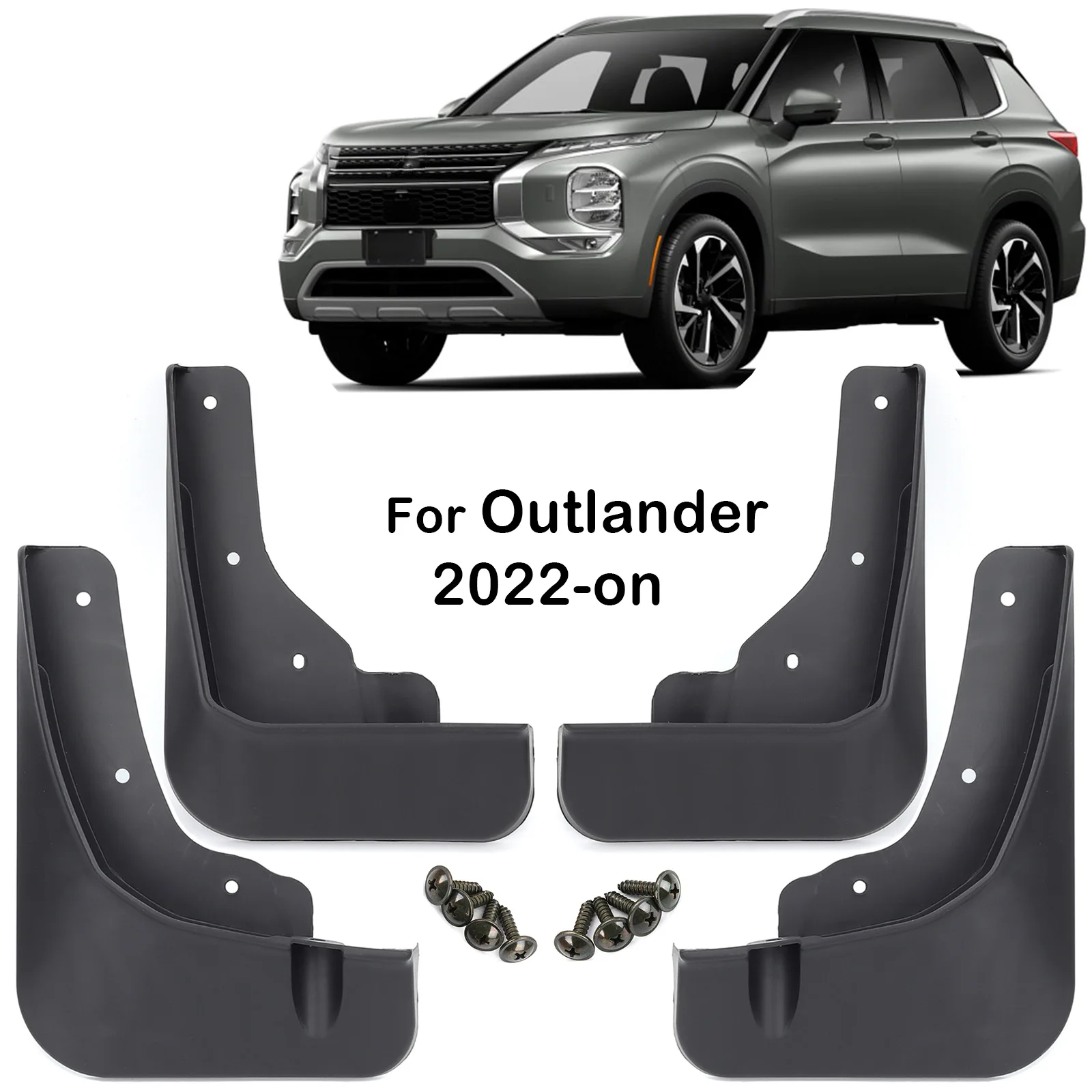 For Mitsubishi Outlander PHEV GM GN ZM 2022 2023 2024 Mud Flaps Splash Guard Mudguards Front Rear Molded Fender Car Accessories