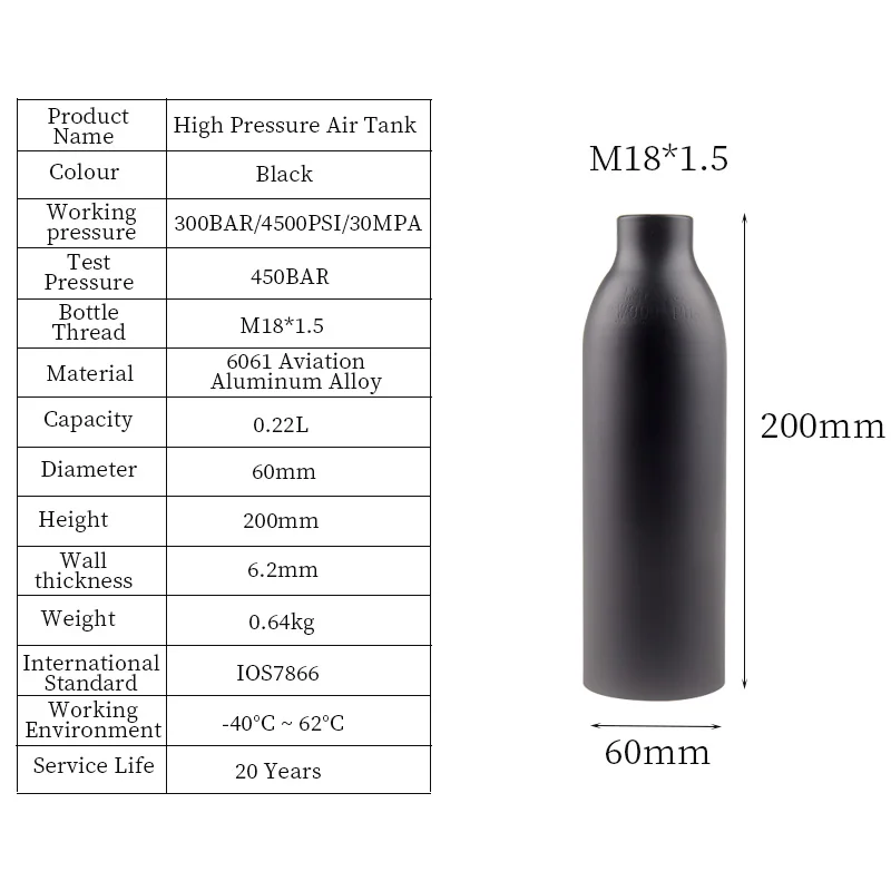 Imagem -06 - Hpa Air Tank Co2 Recarga para o Aquário Acessórios de Mergulho Paintball 022 03 035 Cilindro de Gás 045l 300bar 4500psi 30mpa
