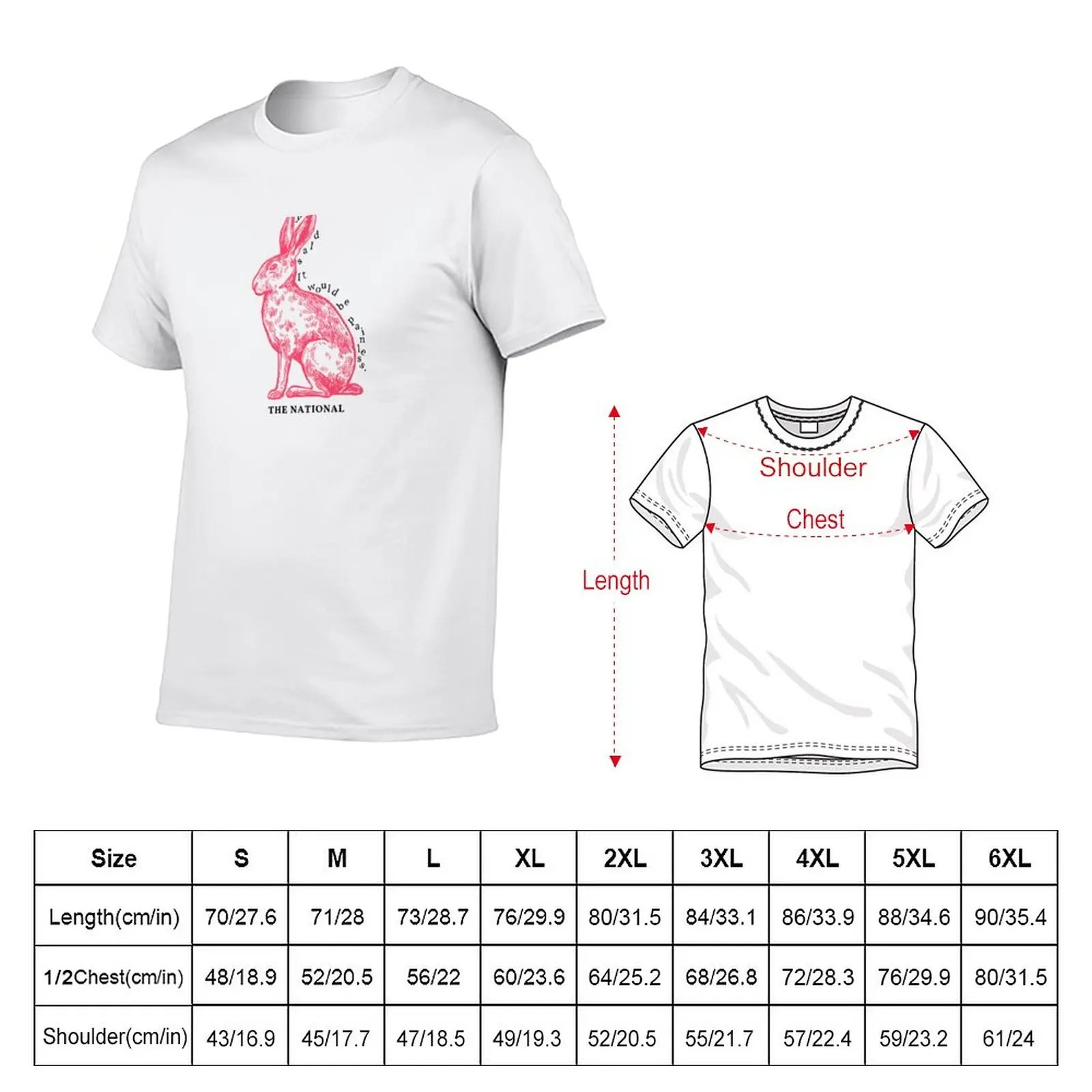 you said it would be painless. | The National, Pink Rabbits T-Shirt anime clothes quick drying T-shirt men