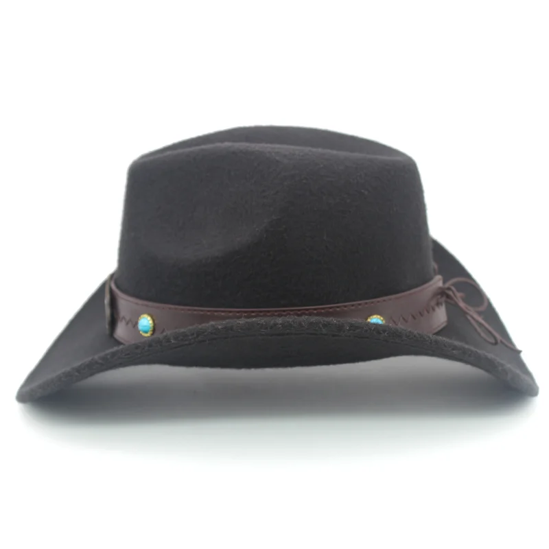 Cappello da Cowboy occidentale da uomo, Fedora, Jazz, tendenza, festa, musica, Festival, cappello da Cowboy