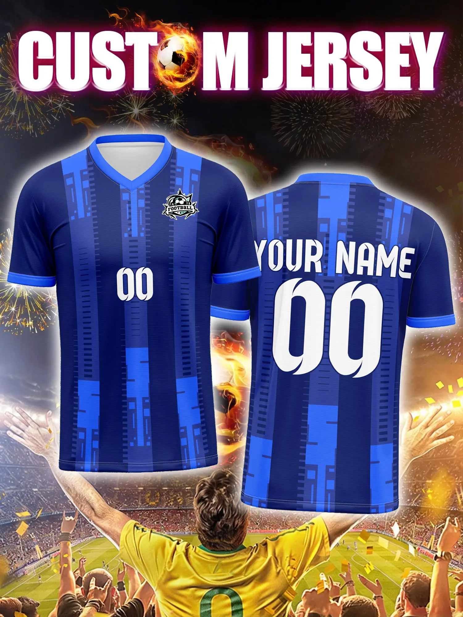 

Футбольная форма на заказ с индивидуальным изображением, номером и именем, повседневная уличная модная одежда для футбола.