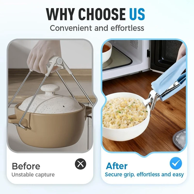 Hot Plate Grippers, Multi Purpose Hot Plate Gripper, Anti-Scald Bowl Dish Grippers for Kitchen 3 Pcs Retail