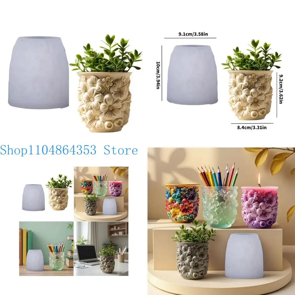 

652F Multifunctional Silicone Planter Mold For Handmade Resin Bowls Jewelry Organiser Tray Dishes Cup Making