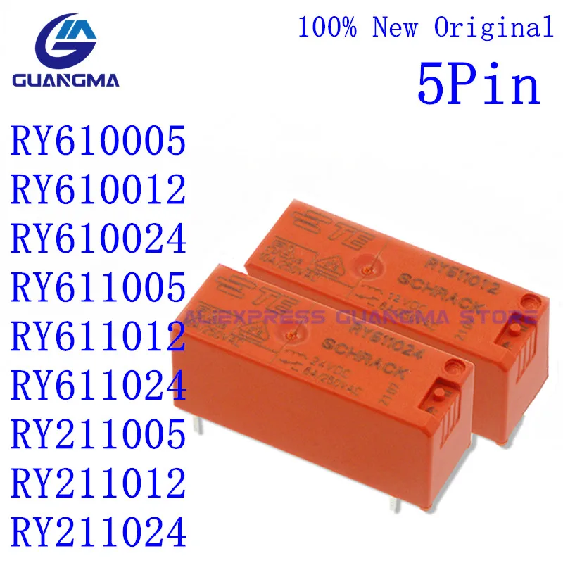 rele de poder ry610005 ry610012 ry610024 ry611005 ry611012 ry611024 ry211005 ry211012 ry211024 dc5v 12v 24v 8a250vac 10 pcs 100 novo 01