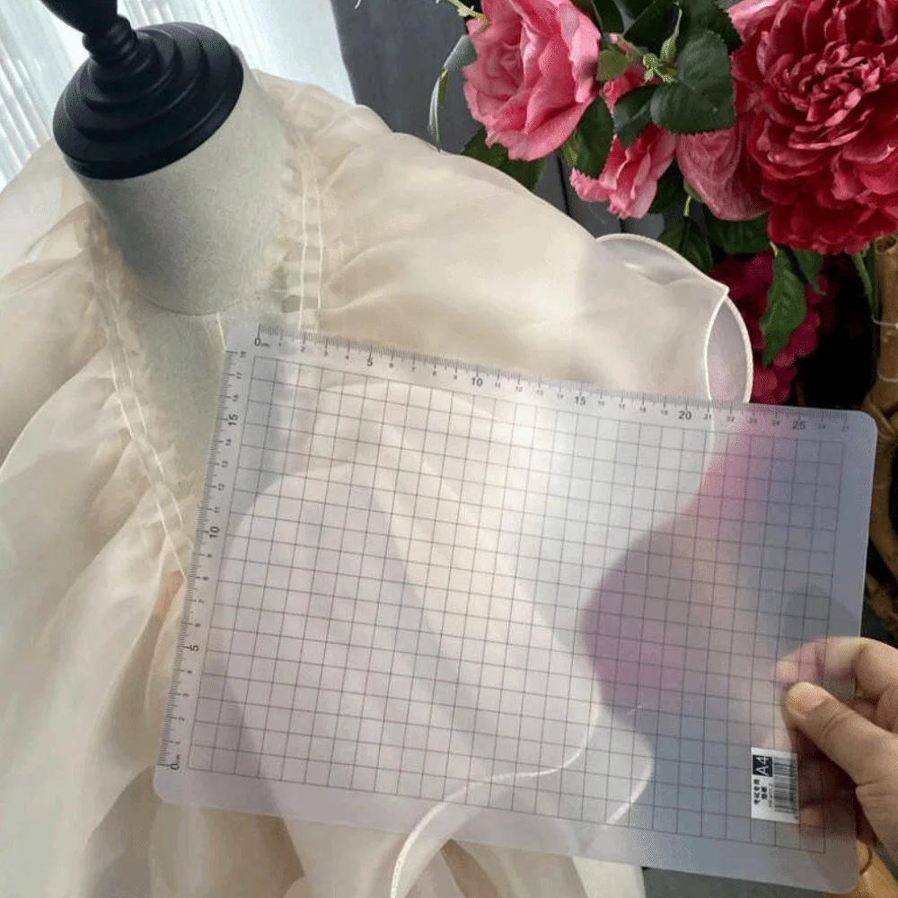 New 20CM Wide Lace Organza Fabric Solid Color Pleated Shape Lotus Leaf Edges DIY Decoration Material Wrinkles Curled Edges