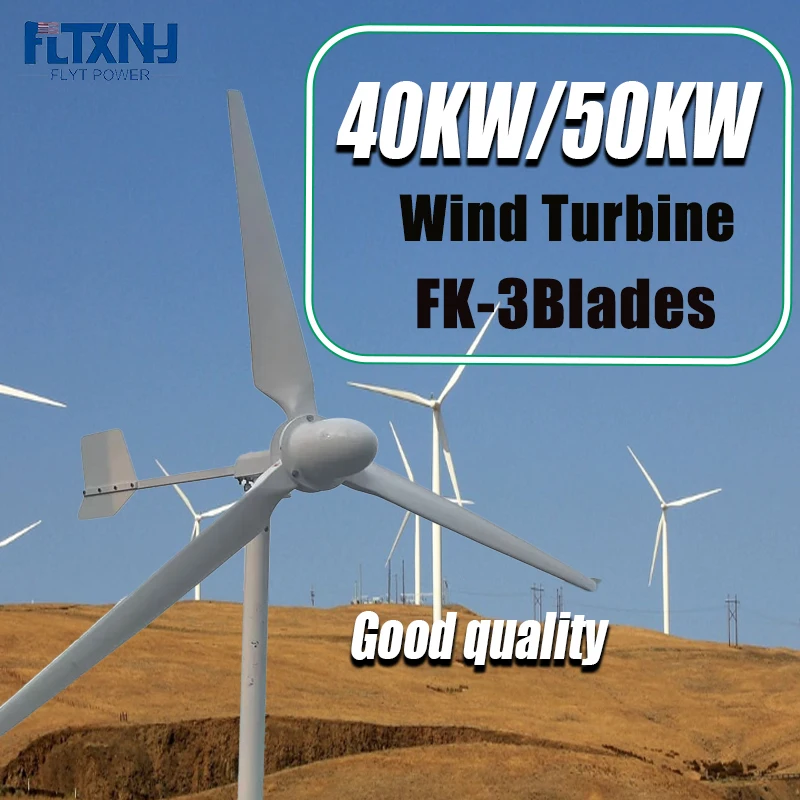

Factory price 50000w Wind Turbine Generator With Waterproof Wind Controller for Home Use Low Start-up Windmill Speed