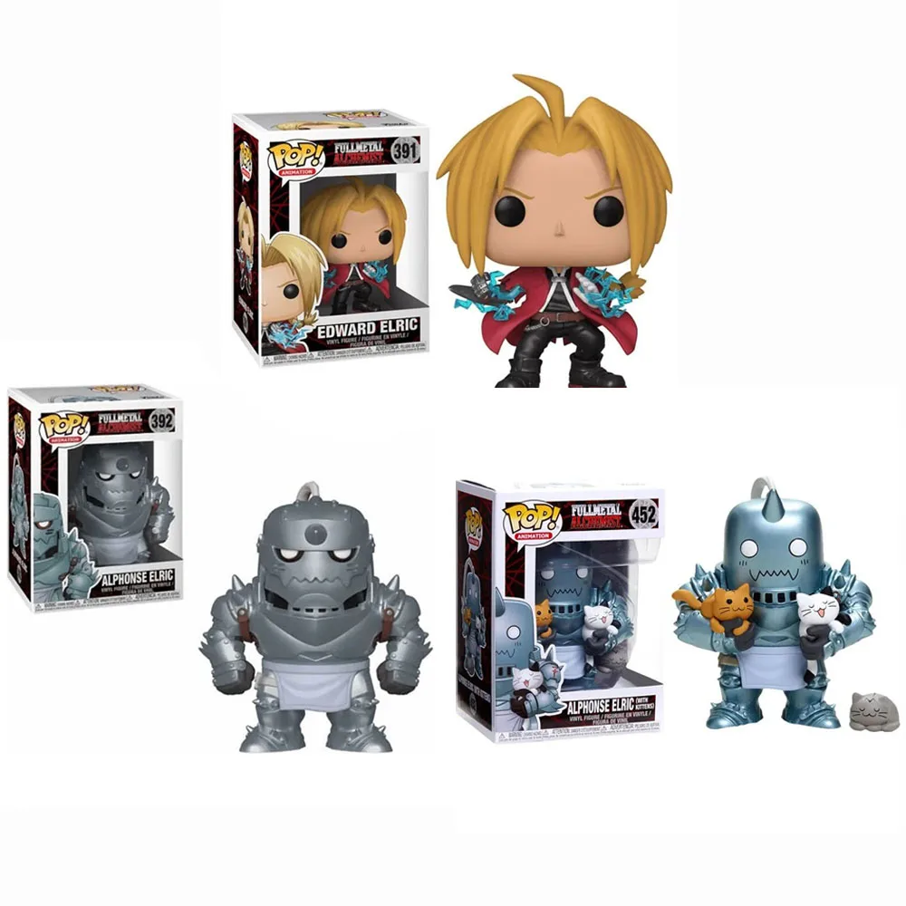 Funko Pop Alphonse Elric #392 #452 Edward Elric #391 Fullmetal Alchemist Vinyl Action Figure Toys Dolls Gifts for Children