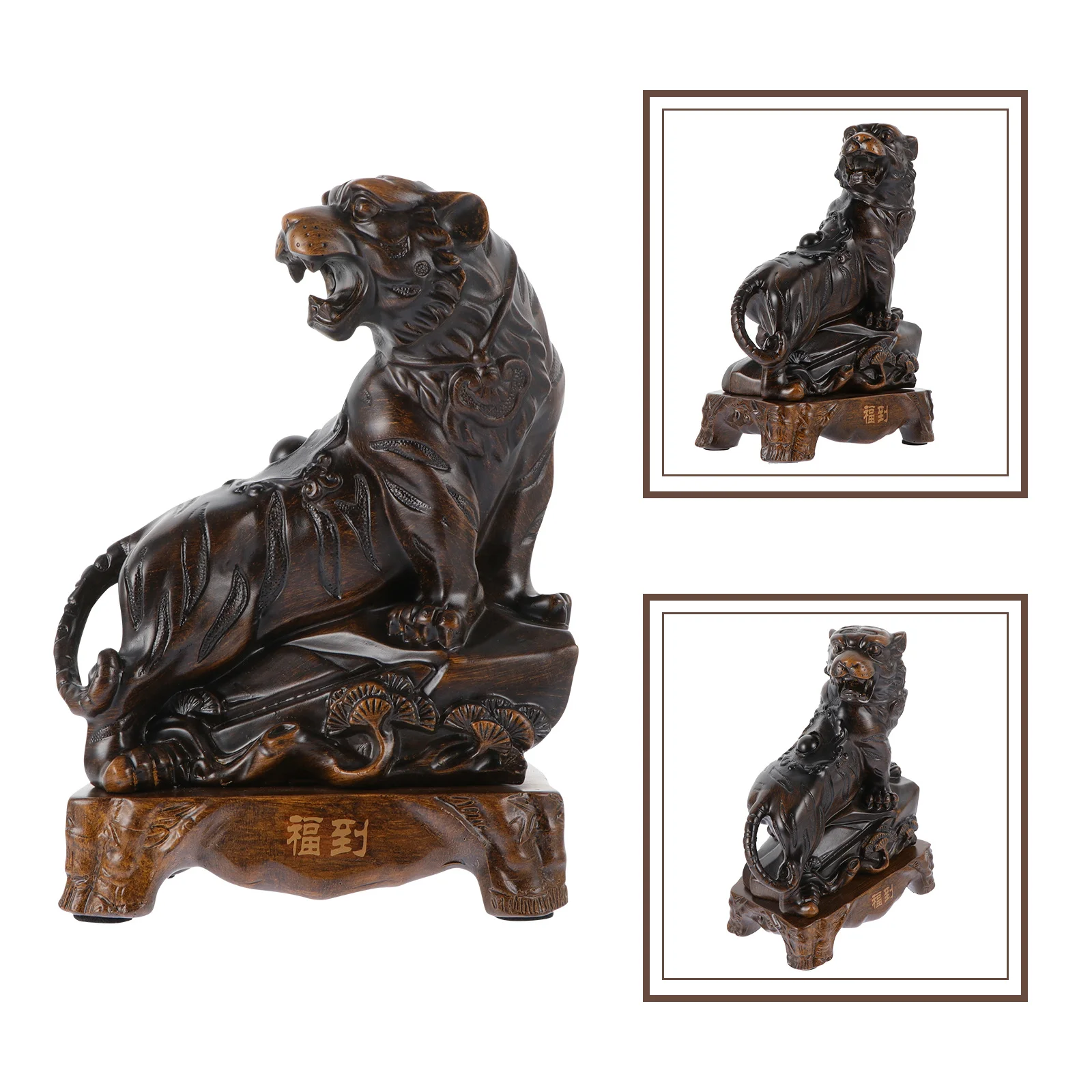 

Lucky Wealth Tiger Decoration Exquisite Resin Desktop Animal Ornament for Home Office Festival Gift New Year Tiger Decor