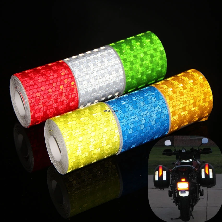 Reflective Bicycle Stickers 5cm*3M Shining Stars White Red Fluorescent Yellow Orange Waterproof Strong Adhesive Tapes For Trucks