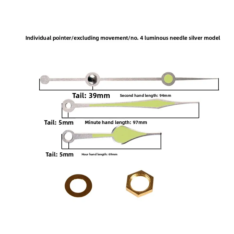 Cross-stitch mounting movement fingers, fluorescent hands, luminous wall clocks,alarm clock accessories, photo  accessories