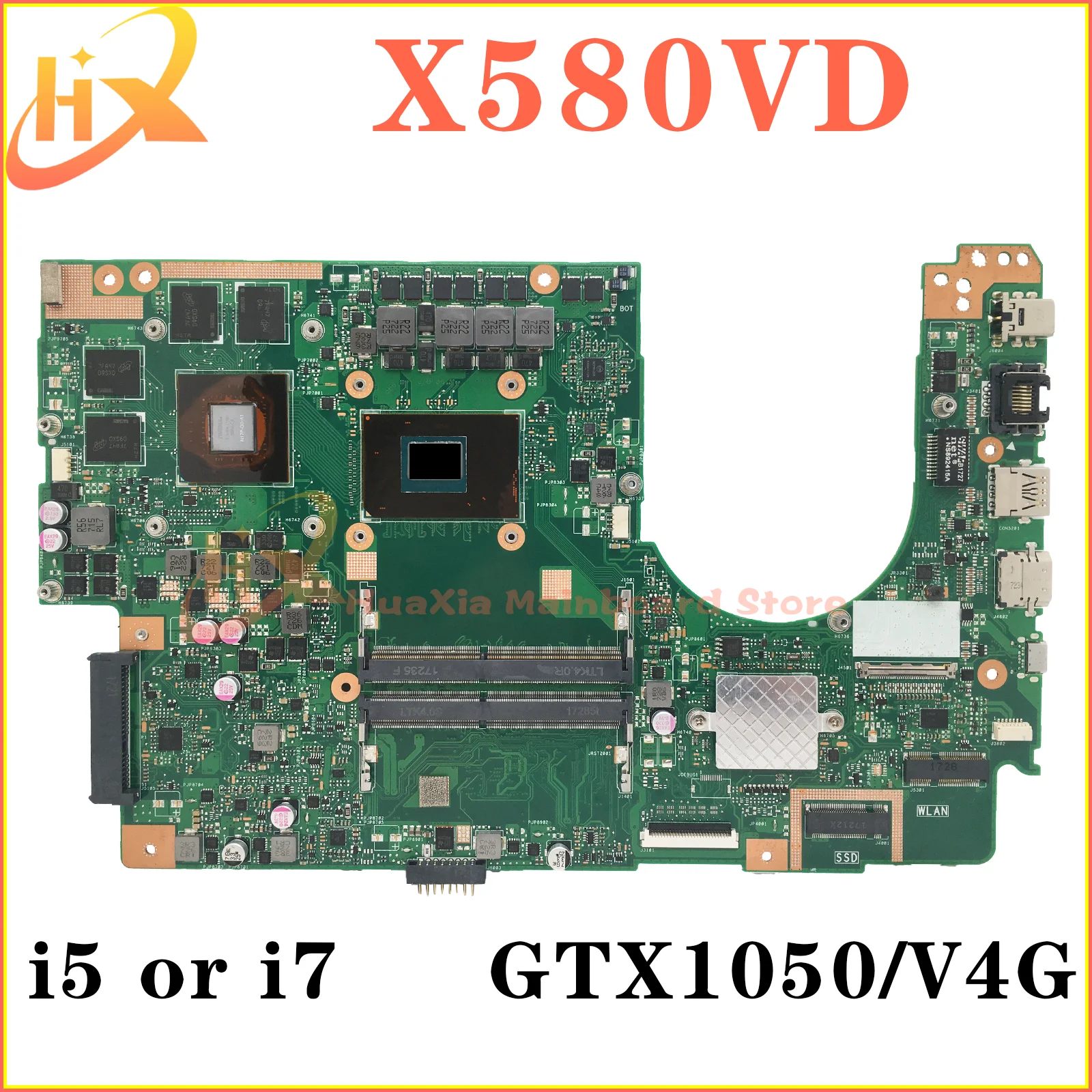 

X580V Mainboard For ASUS Vivobook Pro 15 N580V NX580V FX580V M580V X580VD X580VN Laptop Motherboard i5 i7 7th Gen GTX1050/MX150