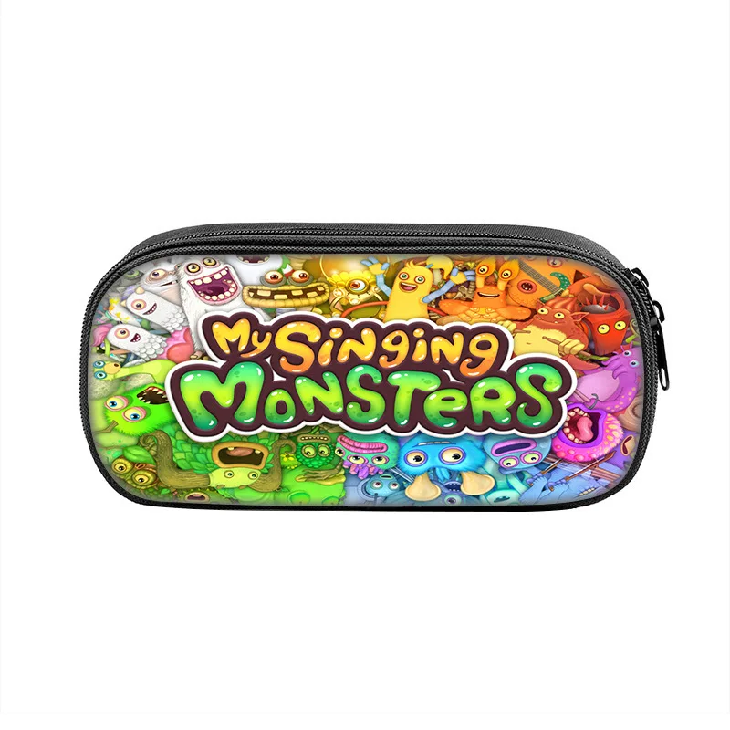 Monster Concert Pen Bag My Singing Monsters Printed Pencil Stationery Bag for Primary and Secondary School Students