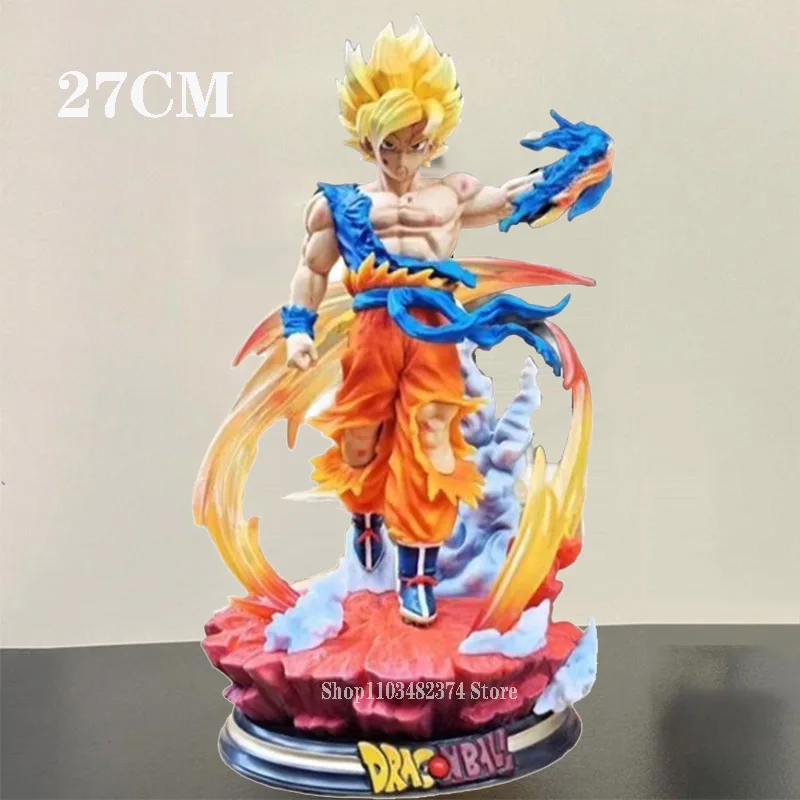 

27cm Fights Son Goku Figurine Model Dragon Ball Z Action Figure Super Saiyan 2 Goku Gk Figure PVC Collectible Decoartion Toys