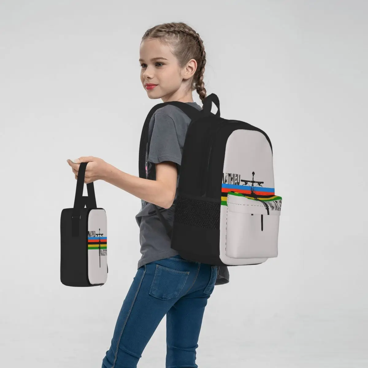 Conjunto de mochilas escolares para meninos e meninas, conjunto de 3 pedaço de mochila escolar com caneta e design dos desenhos animados