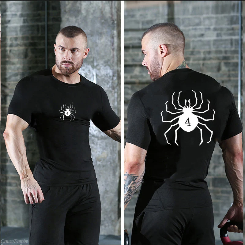 Men\'s Compression Shirt Fitness Workout Anime Super Spider Print Sport Tight Gym TShirts Athletic Quick Dry Tops Tee Summer Male