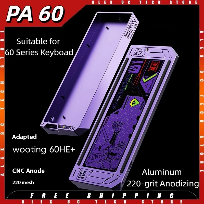 

Чехол для клавиатуры PIIFOX PA60, изготовленный из алюминия, 220 грит, анодирование, подходит для WOOTING 60HE MADLIONS MAD60 GH60, аксессуары для клавиатур