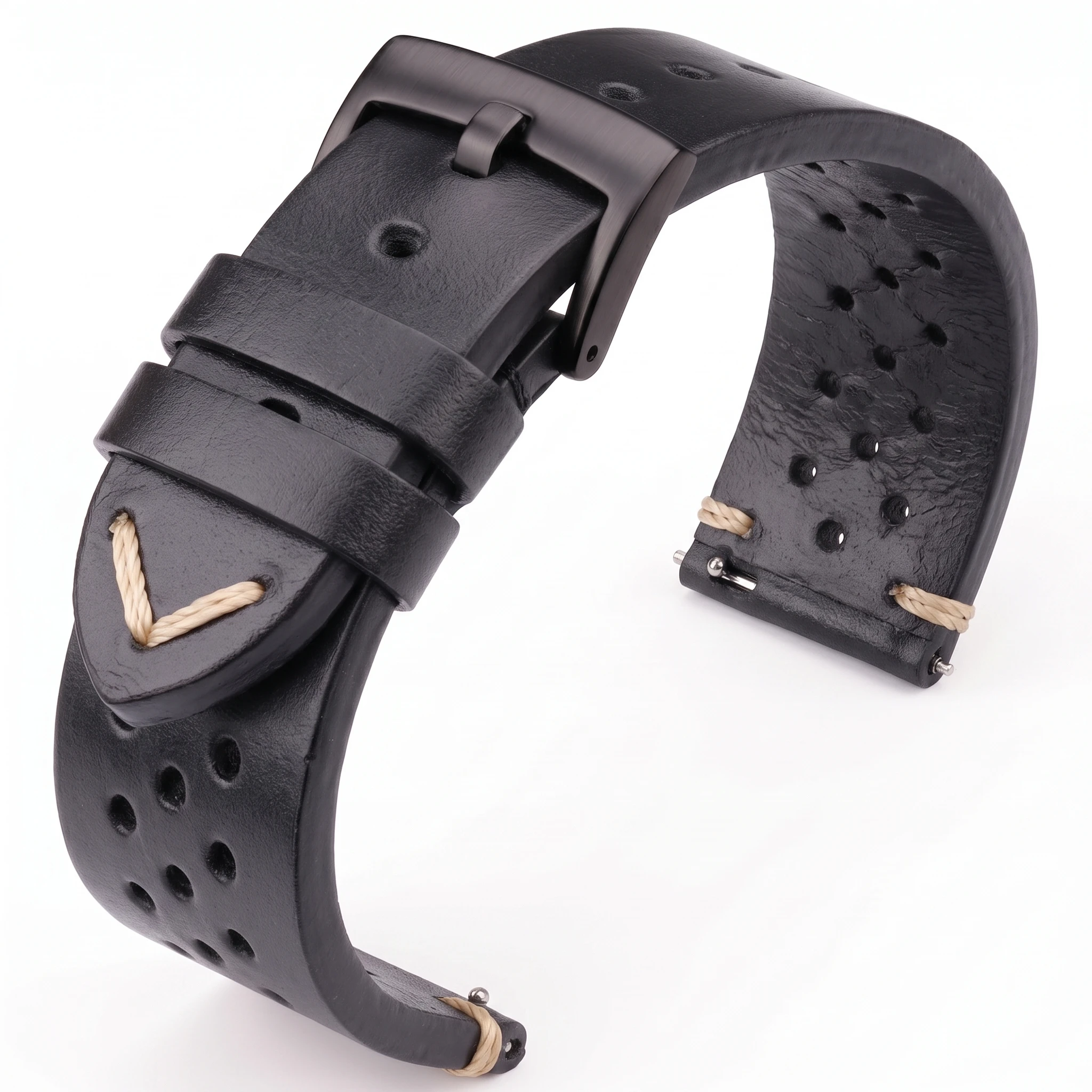 Handgefertigtes atmungsaktives Rindsleder-Uhrenarmband, 18, 20, 22, 24 mm, für Herren und Damen, 4 Farben, Ölwachs, echtes Lederarmband, Uhrenarmband-Zubehör