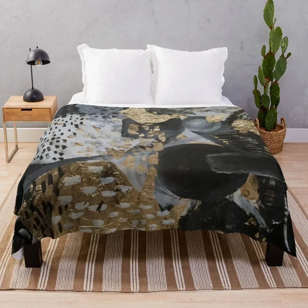 

Black Gold Throw Blanket Soft Comfort Blanket for Reading Watching TV