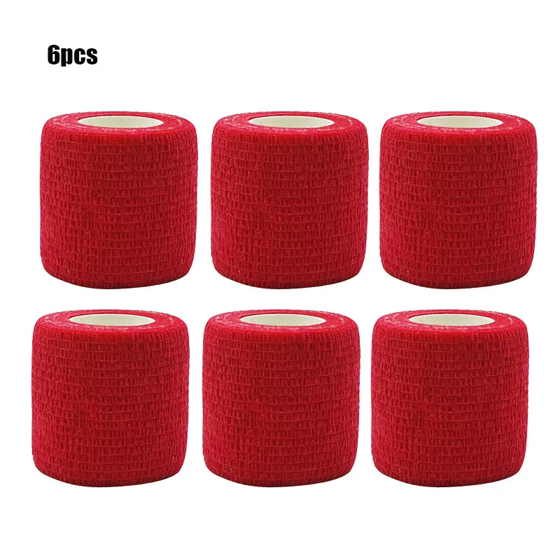 Auto-adesivas elásticas ataduras esportivas, antiderrapante, impermeável, antiderrapante, atlético, pulso, tornozelo, vermelho, 1 pc, 3 pcs, 6 pcs, 20pcs