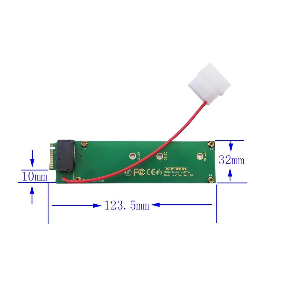 NVMe M.2 to EDSFF E1.S SSD Converter Adapter Riser M2 Key NVME NGFF to EDSFF 1U Short SSD Adapter Convert Card 4Pin Power Supply