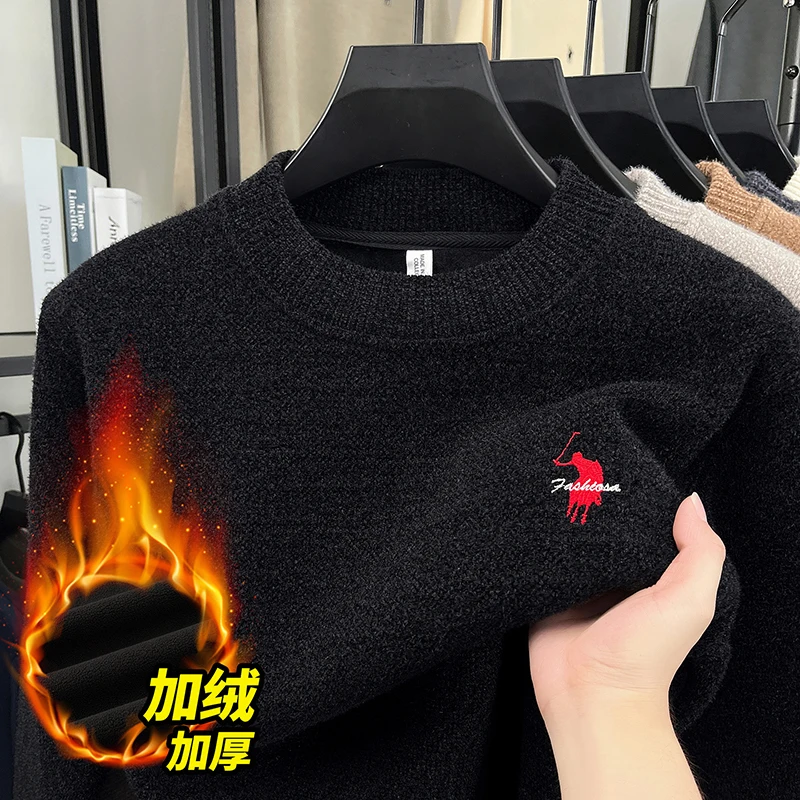 الخريف والشتاء غير بيلينغ فرو المنك وهمية اثنين من البلوزات الرجالية مع سترة سميكة الدافئة متماسكة #3