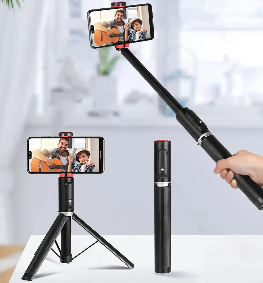 KINGJOY Bluetooth Selfie Stick Wireless Flexible Retractable Stand Tripod Foldable Handheld Holder For Smartphone, iPhone Huawei