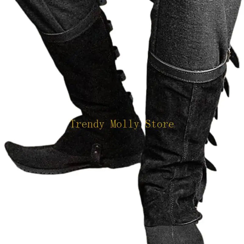 N5KB Sterevunk Boot Cover Spats Middeleeuwse beenkappen Ridder Krijger Beenbeschermers Kostuumaccessoires voor