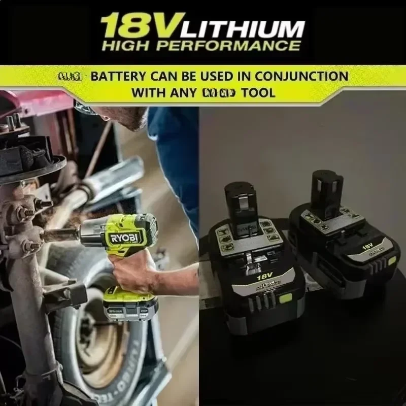 

6.0Ah RYOBI 18V Battery 2026 NEW, High-Capacity Li-ion Smart BMS, Long Runtime for All ONE+ Tools