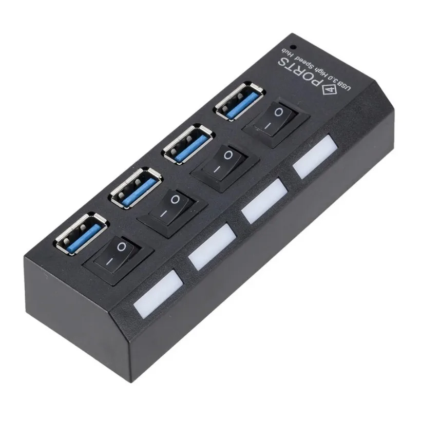 Mini USB HUB 3.0 2.0 Super Speed 5Gbps Usb2.0 4 Port HUB Portable USB 2.0 HUB Splitter with External Power Adapter for PC Acc