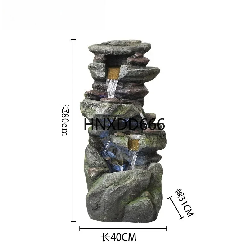 Waterfall Fountain, huge outdoor water features in gardens and terraces, LED lights and pumps, handmade resin fountain
