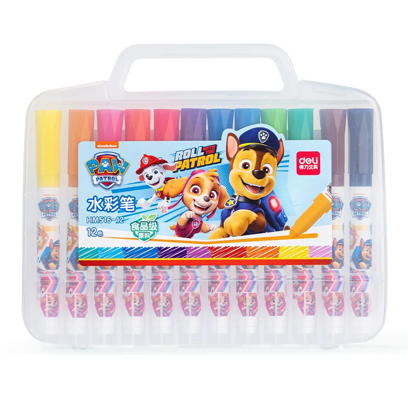 12pcs Paw Patrol MARKER ชายหญิงอะนิเมะการ์ตูนน่ารัก Graffiti ภาพวาดศิลปะสีแปรงนักเรียนวาด Pastel อุปกรณ์ของขวัญ