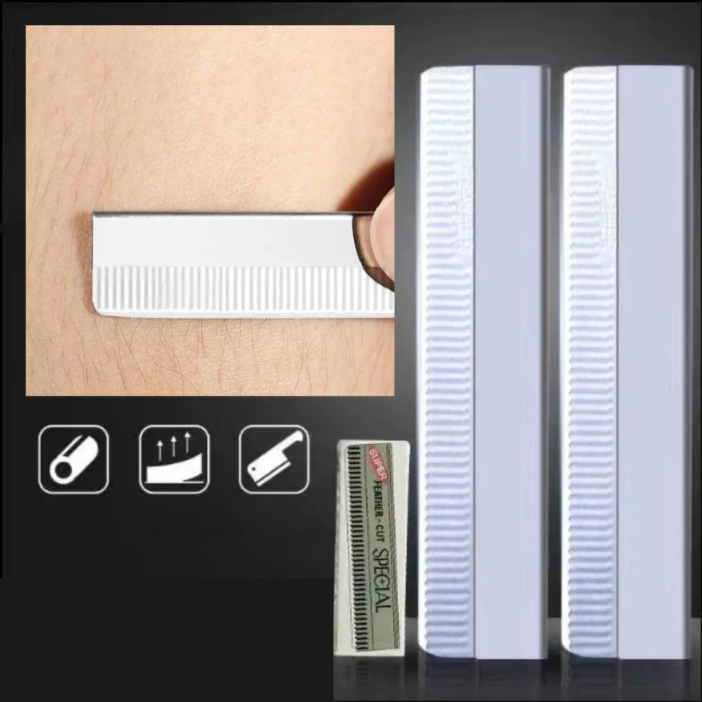 

10Pcs/Box Rectangle Razor Blades for Eyebrow Trimming Knife Stainless Steel Sharp and Safety Men Manual Shaving Blades Tools