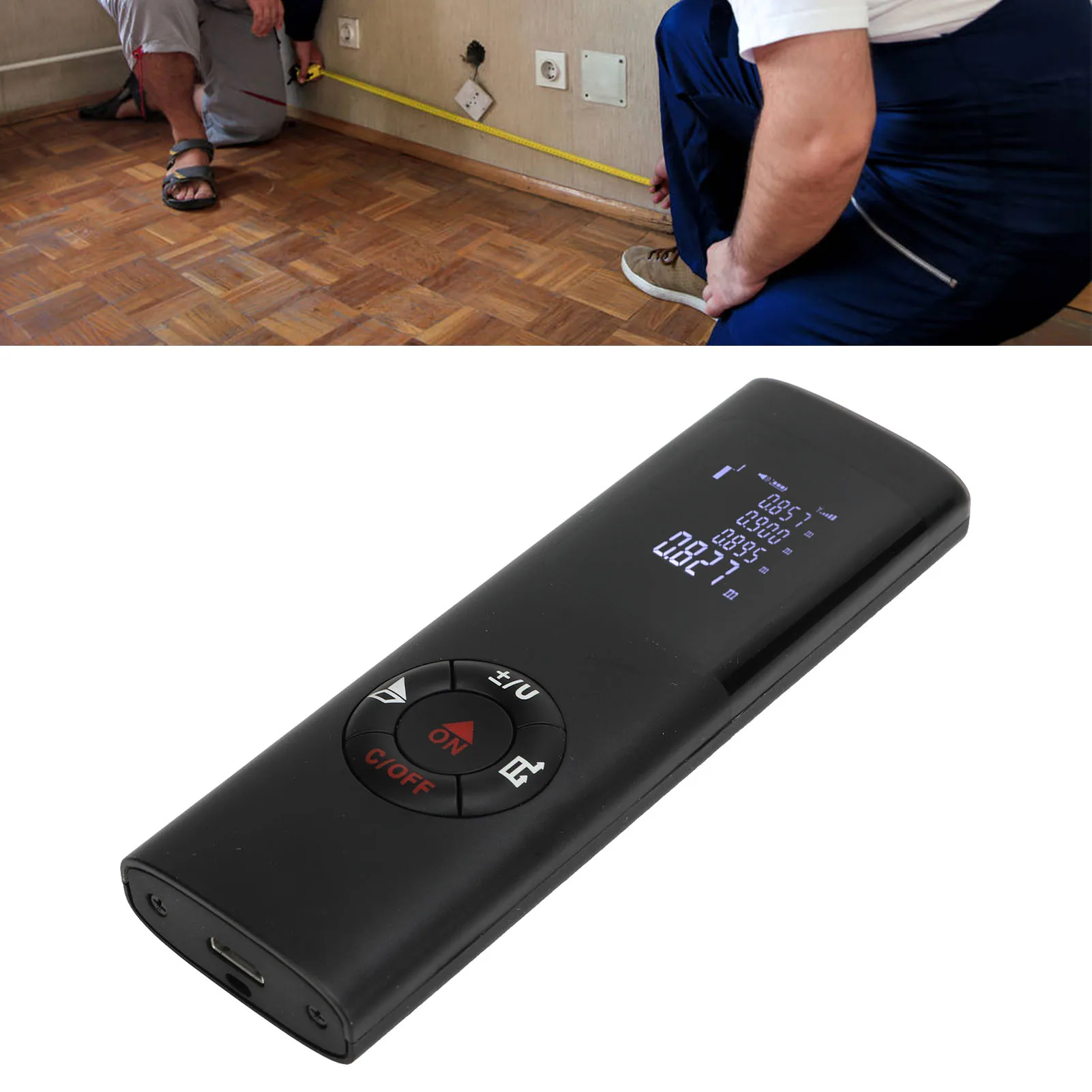 

Electronic Rangefinder M In Ft Switching 0.05-60 Meter HD Backlight Screen Electronic Distance Ruler for Home Residence