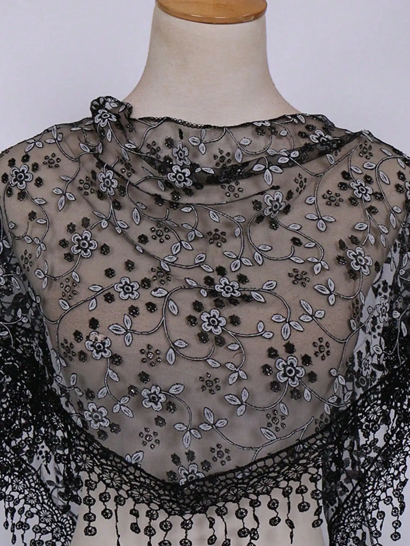 Floral Lace Scarf & Headscarf Set